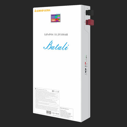 Batali BA-34S-P 51.2V 150Ah (7.68kWh) LiFePO₄ Battery | 100A Max Discharge, 10000 Cycles, 3.5" Touch Screen, CAN/RS485, WiFi Monitoring