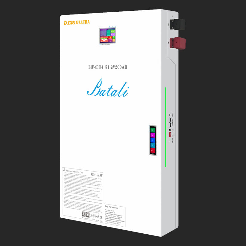 Batali BA-38S-P 51.2V 200Ah (10.24kWh) LiFePO₄ Battery | 200A Max Discharge, 10000 Cycles, Dual Touch Screen, CAN/RS485, WiFi Monitoring