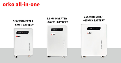 ORKO 5.5kW/11kW All-in-One LiFePO₄ Energy Storage System | 5–15kWh Hybrid Solar Inverter Battery